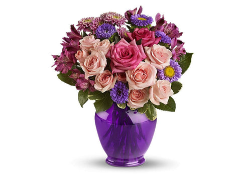 Purple Medley Bouquet with Roses