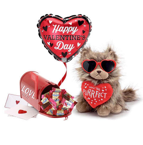 You're Purrrfect  Valentine Plush Gift set with chocolates