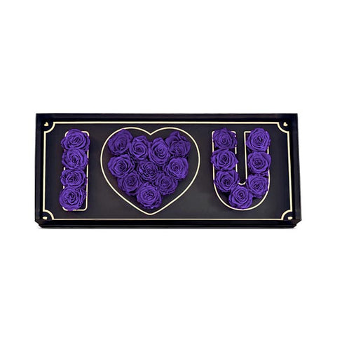 I Love You Box Bouquet - Frosty Amethist Purple