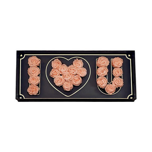 I Love You Box Bouquet - Apricot Peach