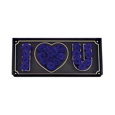 I Love You Box Bouquet - Sapphire Blue