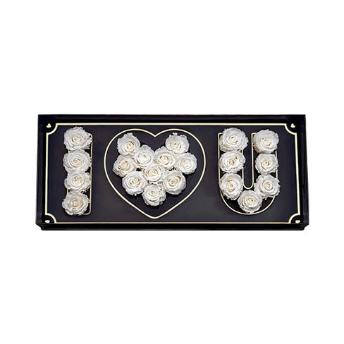 I Love You Box Bouquet - Alpine Snow White